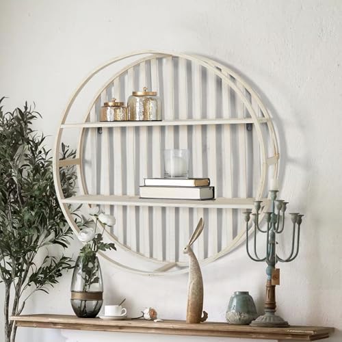 Oakrain 2-Tier Floating Bamboo Wall Shelves Dia2598