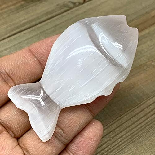 White Selenite Fish Crystal Handcrafted Morocco