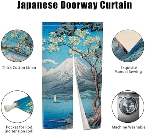 Mount Fuji Japanese Door Curtain Noren 335x709