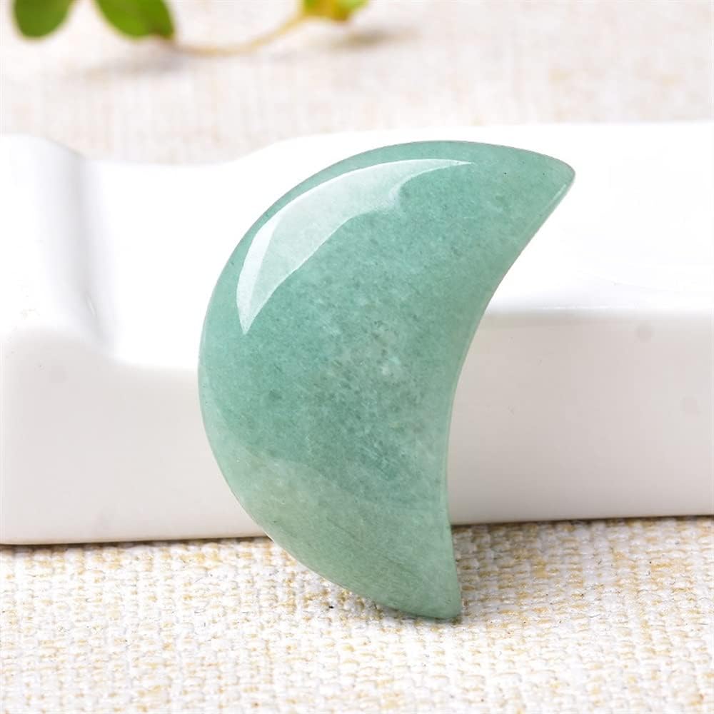 AtkitS White Turquoise Crescent Moon Shaped Crystal Decoration