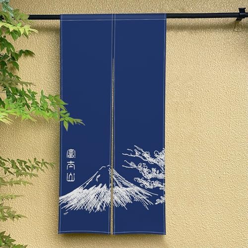 Japanese Style Noren Door Curtain with Mount Fuji Print