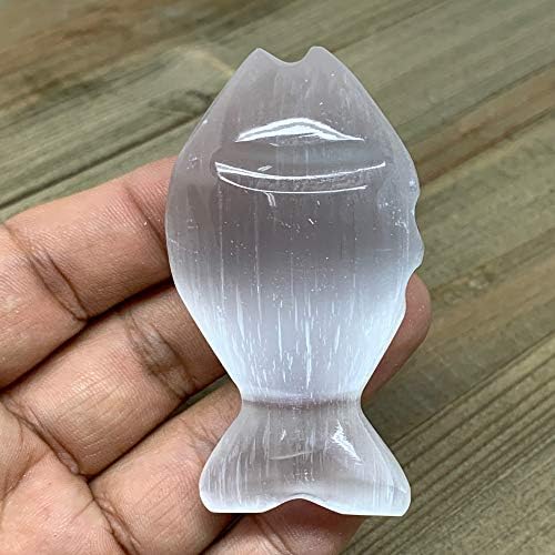 White Selenite Fish Crystal Handcrafted Morocco