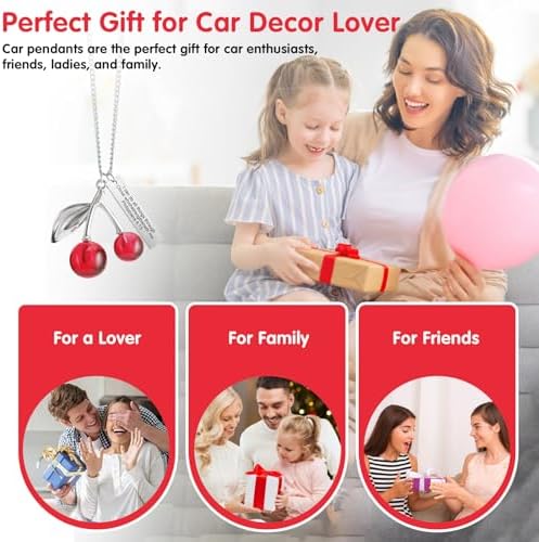Cute Cherry Car Charm Rear View Mirror Decor