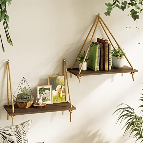 BAMFOX Hanging Wall Shelves Set of 2