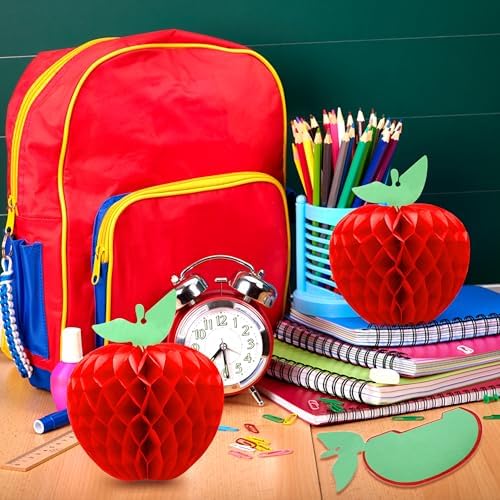 4 Pcs Red Honeycomb Apple Hanging Decorations
