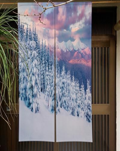 ChloropLastid Winter Wonderland Noren Door Curtain 34x60 Inches