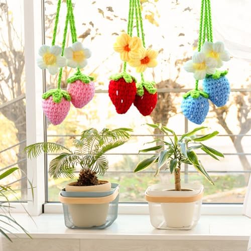 Winmany 2PCS Blue Car Mirror Hanging Ornament