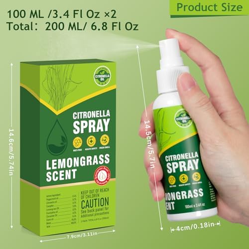 DERDUFT Citronella Spray 200ml DEET-Free Natural Scent