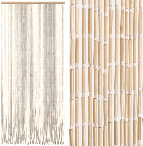BECHAEO Bamboo Beaded Curtain for Doorway 355 x 75 Inches
