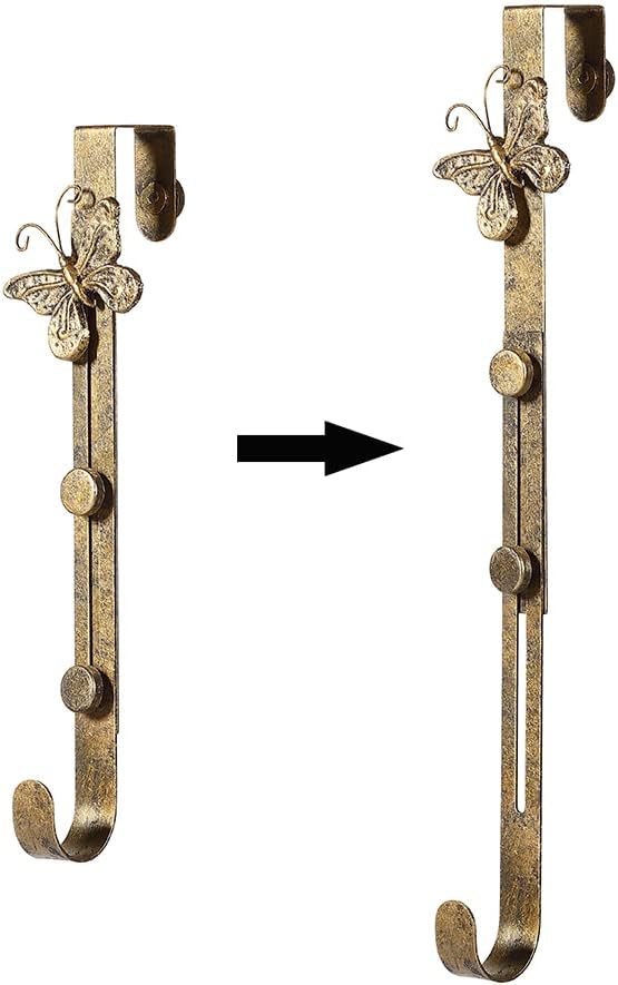 2 Pack Butterfly Wreath Door Hanger 16 Inch Antique Gold