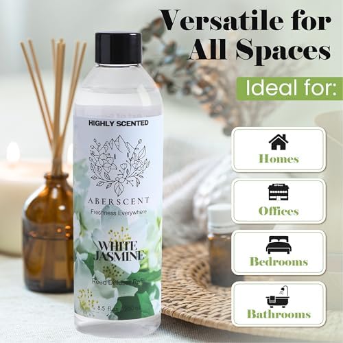 White Jasmine Premium Reed Diffuser Oil Refill 85 Fl Oz