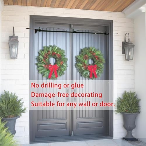 Double Door Christmas Decoration Hanger Black Metal Adjustable