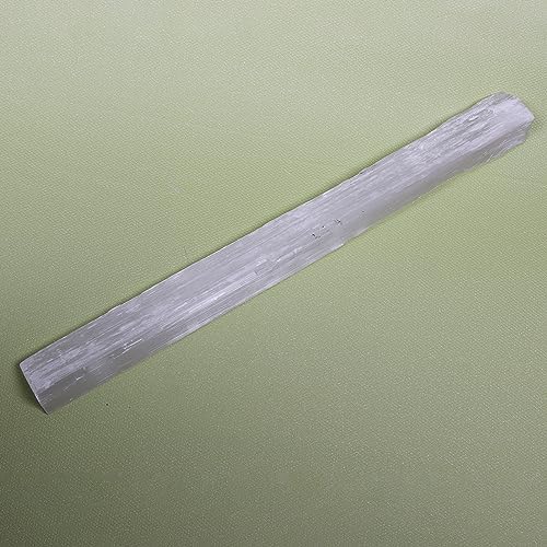 REAL-GEMS Natural White Selenite Rod Healing Crystal 493 Grams