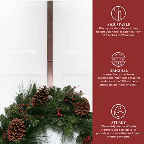 Haute Decor Adjustable Wreath Hanger 2 Pack Bronze