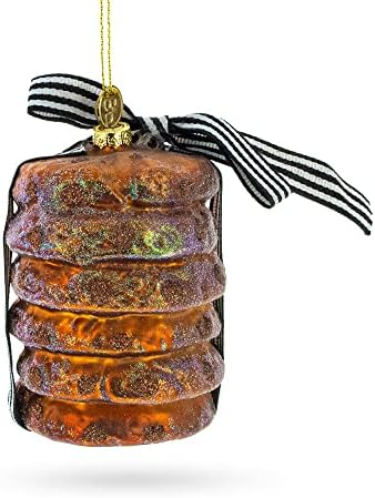 Delectable Chocolate Chip Cookies Glass Christmas Ornament 1