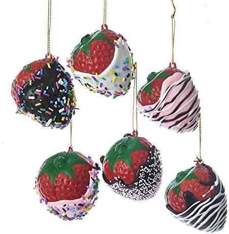 Kurt Adler Chocolate Covered Strawberries Hanging Ornament 2 6A