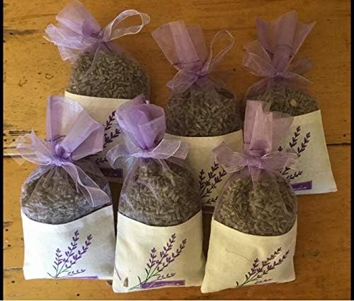 Sanrich 50PCS Lavender Sachet Bags Empty Purple Gauze Ribbons