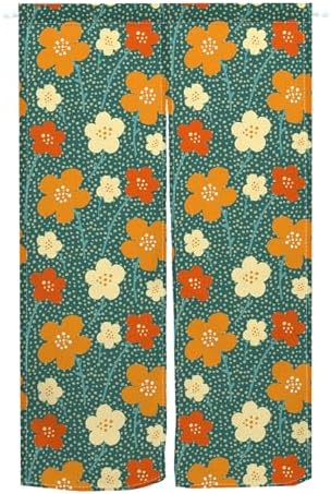 Leowefowa Retro Floral Door Curtain Panel