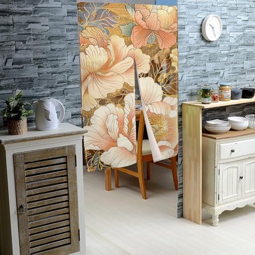 Chinese Style Blooming Flowers Curtain Noren Door Divider