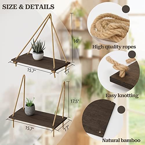 BAMFOX Hanging Wall Shelves Set of 2