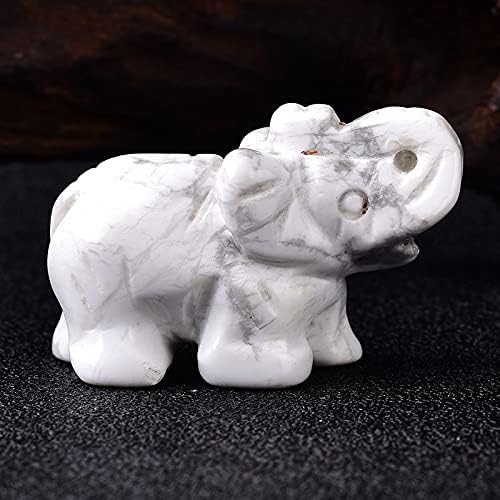 HXSCOO 1PC Natural Crystal Elephant Amethyst Obsidian Home Decor Stone