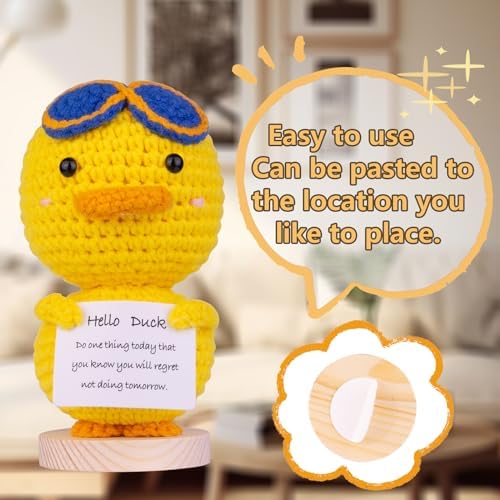Handcrafted Emotional Support Pineapple Knit Ornament with Card and Base