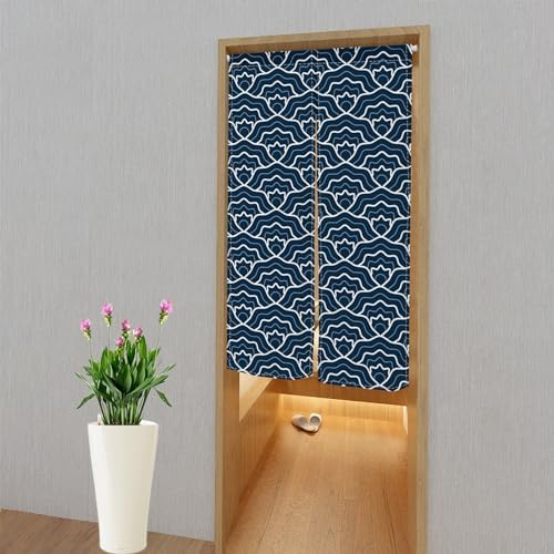 Traditional Japanese Noren Door Curtain Royal Blue 34x60