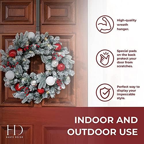 Haute Decor Adjustable Wreath Hanger 2 Pack - Brushed Nickel