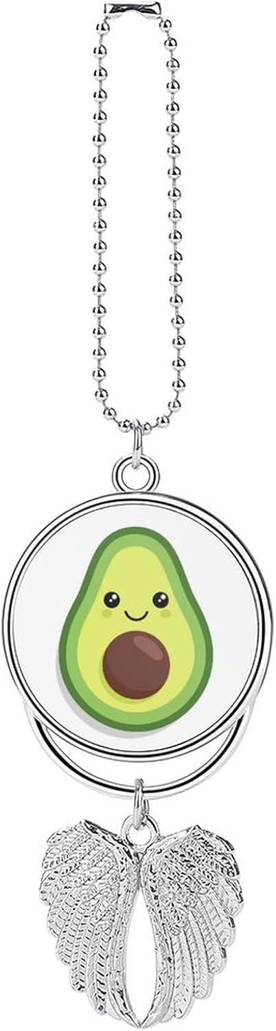 Elegant Car Hanging Ornament - Kawaii Avocado Mirror Pendant