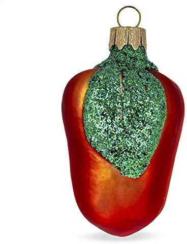 Glittered Red Pepper Christmas Ornament