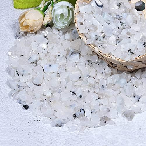 White Moonstone Tumbled Chips for Jewelry and Home Decor
