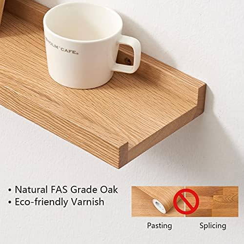Natural Oak Wood Floating Shelf 12 Inch