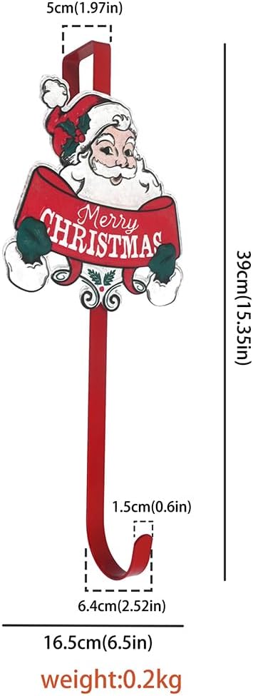 All Chic Christmas Wreath Hanger for Front Door with Santa Hook