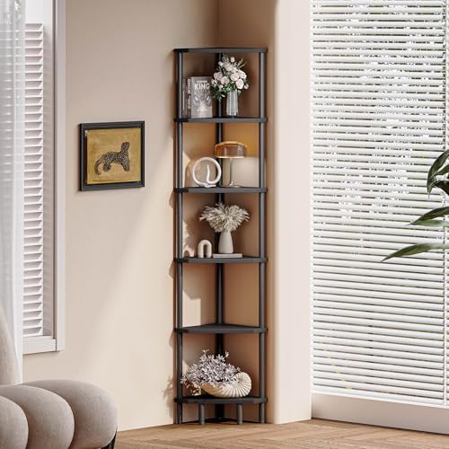 6 Tier Corner Shelf Stand LCS502B Black