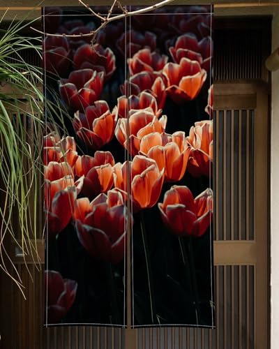 Japanese Noren Door Curtain Floral Panel 34x60