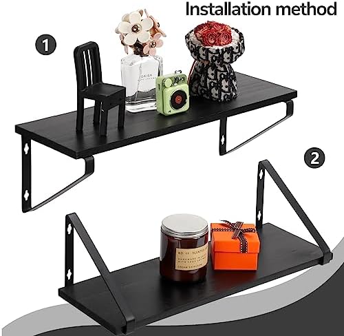 BAMEOS Floating Shelves Rustic Wood Set of 3