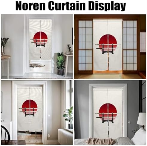 Japanese Style Traditional Noren Door Curtain Red Sun Pattern