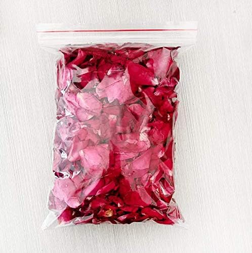 QUUPY 100 Grams Dried Rose Petals for Wedding Confetti and Spa