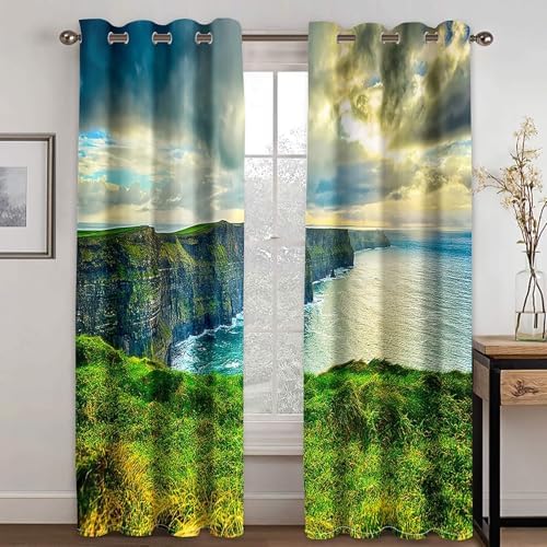 Homxi Kitchen Curtains 2 Panels Set Blackout Grommet