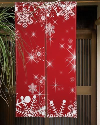 ChloropLastid Japanese Noren Door Curtain Red Christmas 34x60