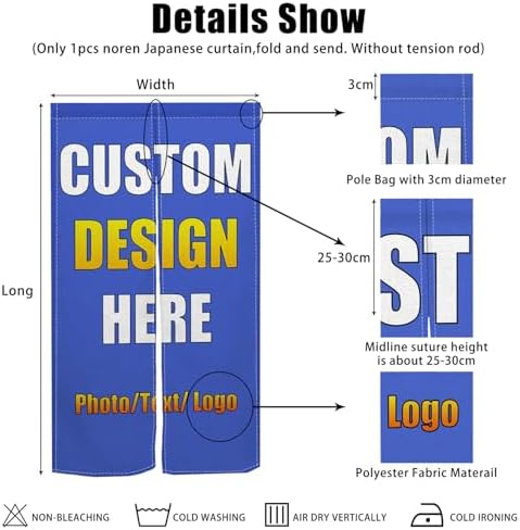 XMJJKUF Custom Noren Curtain Panel 34x48 Inch