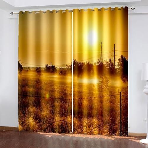 Homxi 2 Panel Blackout Curtains Set for Bedroom