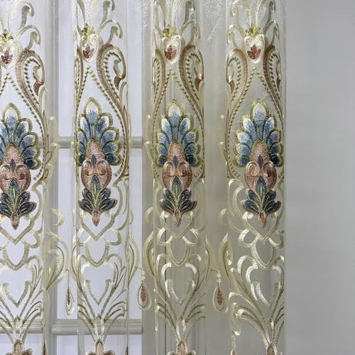 European Sheer Curtains 2 Panels W66 X L96 Inch