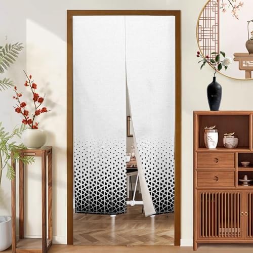 Japanese Noren Door Curtain with Abstract Geometric Patterns