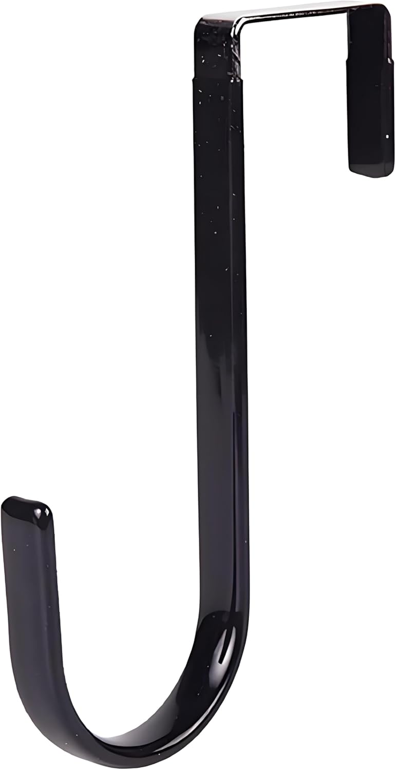 Black Wreath Hanger for Front Door Metal Hook Holder