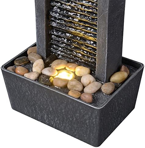 Haobos Indoor Fountain with LED Light and Cobble Design