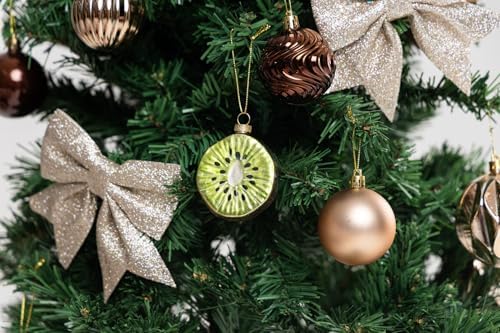 2pcs Glass Kiwi Fruit Christmas Tree Ornaments
