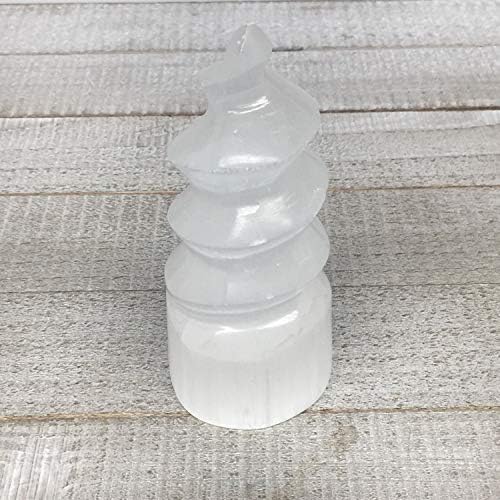 1pc 39-43 Inch Selenite Tower Crystal Twisted Point Powerful White
