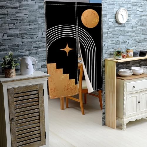 Leowefowa Japanese Mid Century Door Curtain Panel