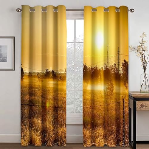 Homxi 2 Panel Blackout Curtains Set for Bedroom